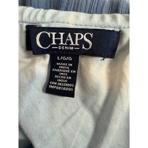 Chaps Tie Dye Gauzy Tiered Maxi Skirt Womens Size Large Blue Boho Festival - Picture 9 of 10